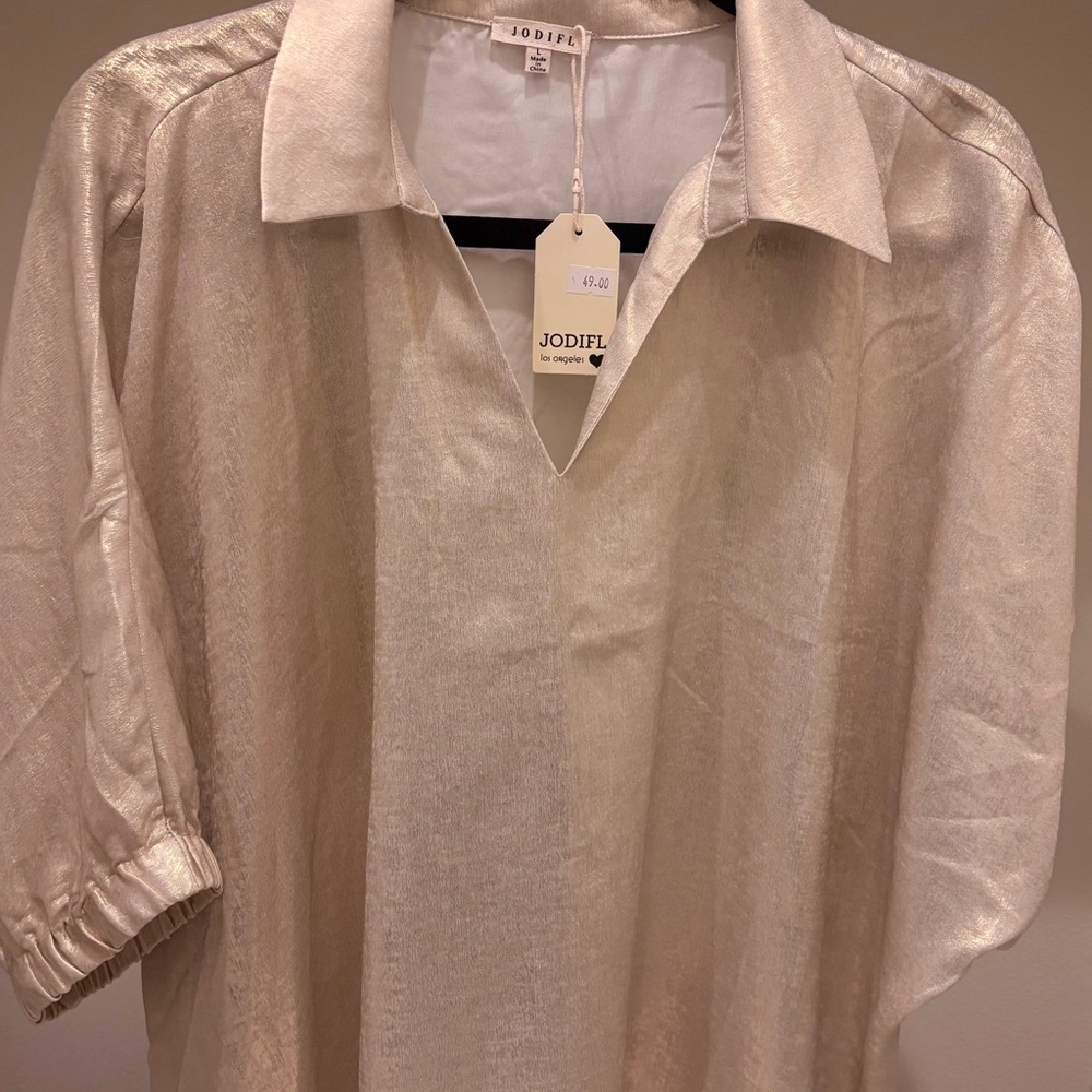 JODIFL Shimmering Cream Woman's Blouse